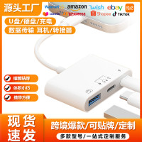 適用蘋果14 13 12 11otg外接u盤移硬盤轉換器usbtypec耳機轉接頭