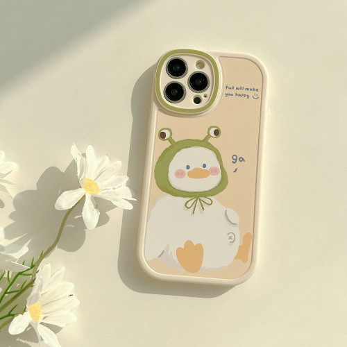 呆萌可愛鴨iphone16手機殼蘋果15promax保護套12磨砂13軟11適用Xs