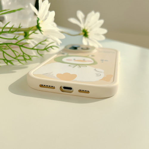呆萌可愛鴨iphone16手機殼蘋果15promax保護套12磨砂13軟11適用Xs
