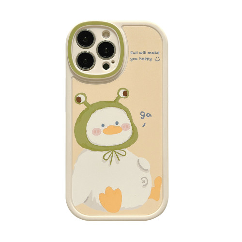 呆萌可愛鴨iphone16手機殼蘋果15promax保護套12磨砂13軟11適用Xs