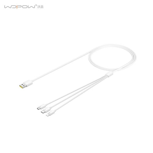 沃品手機數據線三合一數據線3A快充一拖三充電器線正品