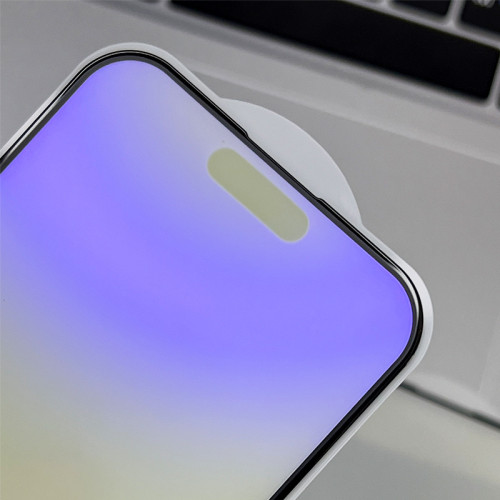 適用蘋果iPhone13PRO 16鋼化膜磨砂亮邊紫光15 13 12 14霧面貼膜