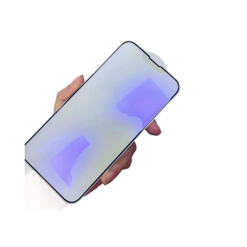 適用蘋果iPhone13PRO 16鋼化膜磨砂亮邊紫光15 13 12 14霧面貼膜