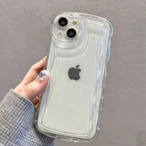 波浪紋適用蘋果15promax手機殼iphone16E/14pro蘋果15矽膠男女款