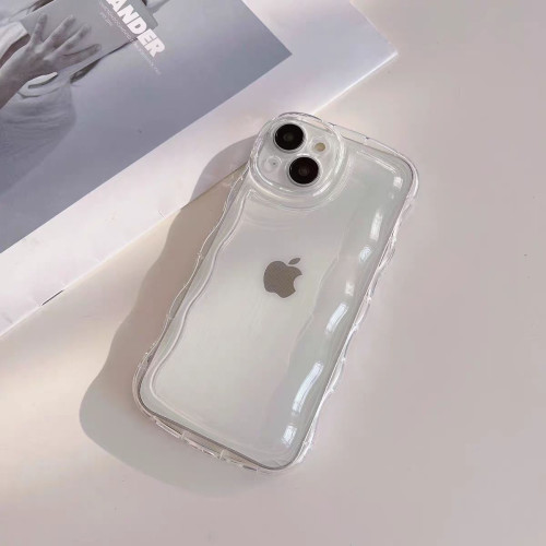 波浪紋適用蘋果15promax手機殼iphone16E/14pro蘋果15矽膠男女款