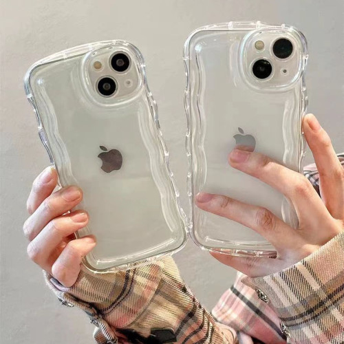波浪紋適用蘋果15promax手機殼iphone16E/14pro蘋果15矽膠男女款