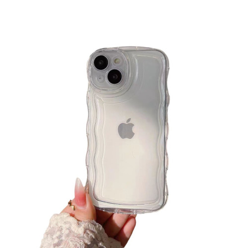 波浪紋適用蘋果15promax手機殼iphone16E/14pro蘋果15矽膠男女款