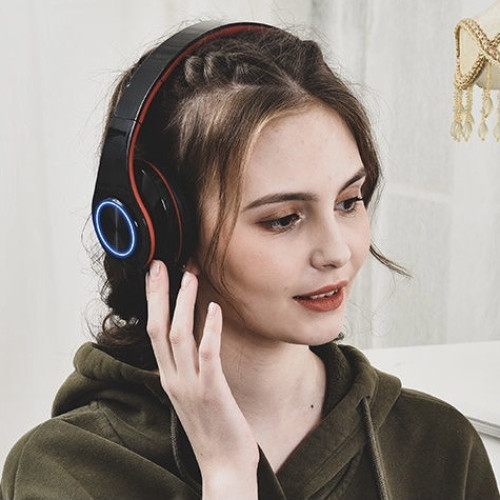 【爆款】頭戴式藍牙耳機 B39藍牙耳機UV發光立體音 運動耳機