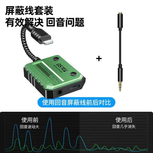 浦記GS1 Lightning二合一邊聽邊充吃雞手機遊戯聲卡水果轉換器