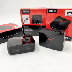 新款M90藍牙耳機真無線運動入耳式TWS數顯時尚滑蓋式開倉耳機