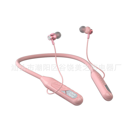 新品藍牙耳機頸戴式運動立體聲可插卡通用大容量5.3入耳