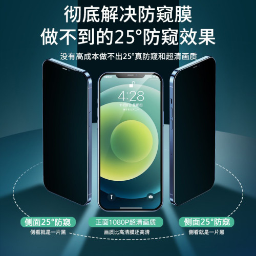 適用蘋果12promax防窺膜iphone13聽筒防塵網i14磨砂15/16鋼化膜xr