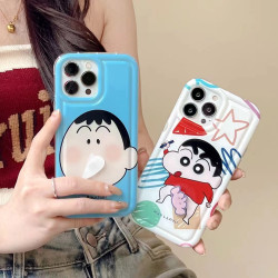 相框氣囊適用iPhone16可愛旋轉小新阿呆蘋果15promax情侶13手機殼