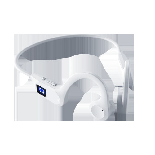 新款氣傳導藍牙耳機V5.3插內存卡數顯掛耳式運動耳機防水