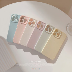 ins風純色iphone15蘋果手機殼14pro max適用16馬卡龍12多巴胺11軟