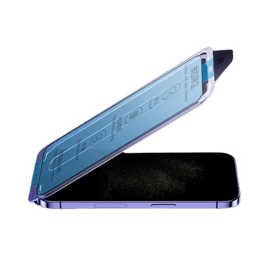 適用蘋果14鋼化膜iphone15秒貼盒無塵倉13promax防窺膜12無孔防塵
