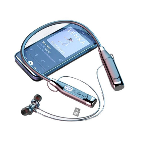 藍牙耳機適用於蘋果華爲小米掛脖數顯運動降噪頸掛超長待機