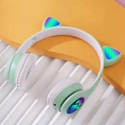 MZ-023貓耳朵頭戴式藍牙耳機無線運動折曡發光遊戯藍牙耳機