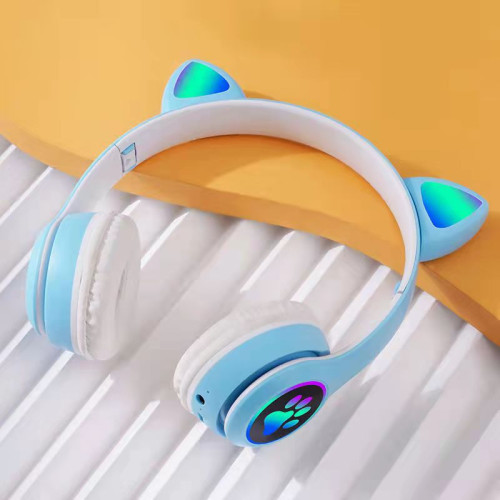 MZ-023貓耳朵頭戴式藍牙耳機無線運動折曡發光遊戯藍牙耳機