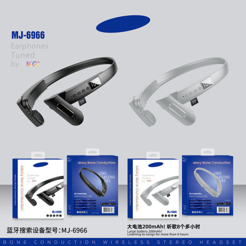 新款6966掛耳式藍牙耳機運動型骨傳導數顯高清音質出口廠
