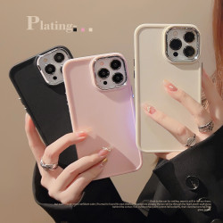 電鍍鏡頭iphone16適用蘋果手機殼12軟14矽膠13簡約純色15pro max