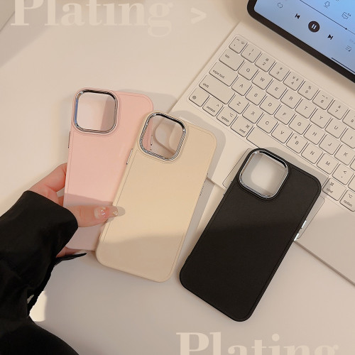 電鍍鏡頭iphone16適用蘋果手機殼12軟14矽膠13簡約純色15pro max
