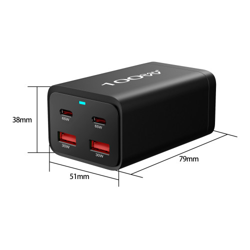 100W氮化鎵PD充電器 新款2A2C桌面充電器 200W多功能PD變壓器