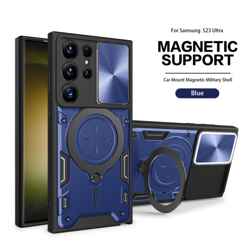 適用三星S26Ultra家尚推窗手機殼來電閃S25FE車用磁吸支架防摔套