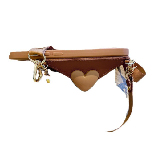 奶咖色愛心零錢包適用15promax手機殼13斜背16p女xs背帶11矽膠8p 奶咖色愛心零錢包適用15promax手機殼13斜背16p女xs背帶11矽膠8p