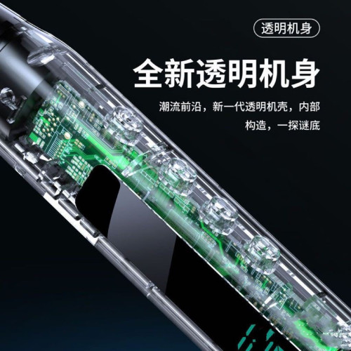 新品透明數顯藍牙耳機大電量掛脖藍牙耳機可插TF卡超長續航