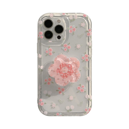 粉碎花流沙支架14promax蘋果手機殼13透明iphone15適用11多巴胺16