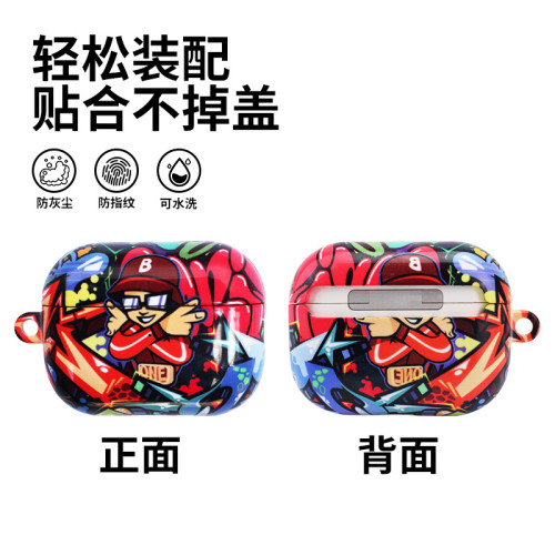 適用於蘋果藍牙耳機一二三代通用韓國pc材質個性化圖案耳機殼