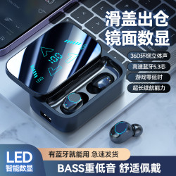 新款M48藍牙耳機超長續航大電量入耳式數顯螢幕可充電耳機5.3