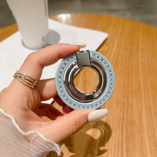 新款magsafe磁吸手機指環支架金屬雙環桌面支架 合金鑽石超薄支架