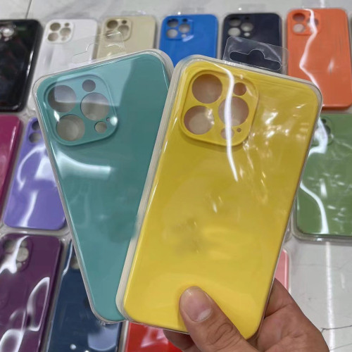 適用於蘋果IPhone15直邊精孔液態矽膠手機殼15p植絨15Promax全包