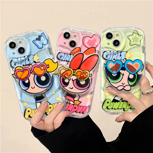 適用蘋果16手機殼iPhone13promax透明飛天小女警11/12卡通支架xs