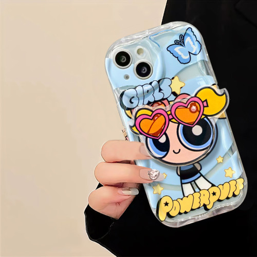 適用蘋果16手機殼iPhone13promax透明飛天小女警11/12卡通支架xs