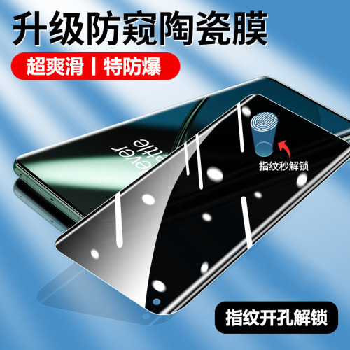 適用一加12鋼化膜11+10pro防窺Ace2陶瓷膜ace3全膠9pro手機8軟膜