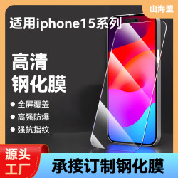適用於iPhone15鋼化膜 蘋果15ProMax全屏防窺膜 防指紋