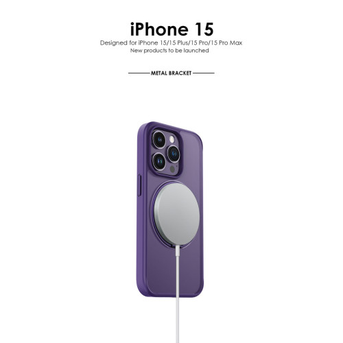 適用iPhone16手機殼蘋果14Pro磨砂手機殼360°旋轉磁吸支架手機殼