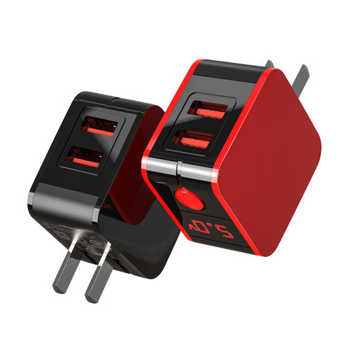 智能數顯充滿自動斷電充電器雙USB防過充充電頭2.4A輸出手機平板