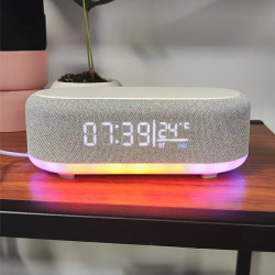 2024新品藍牙音響時鍾無線充15W 彩色小夜燈無線充藍牙戶外音響