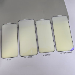 適用蘋果15鋼化膜iPhone14promax一體式防塵紫光鋼化膜13防藍光膜