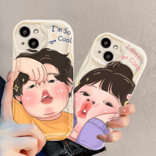 適用蘋果15promax手機殼iPhone14/13搞怪卡通情侶11/12矽膠軟殼xs
