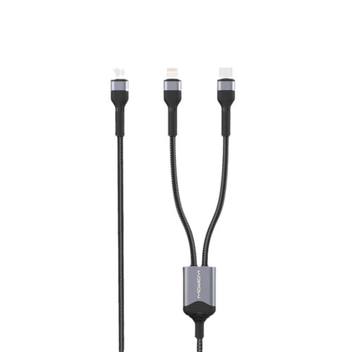 沃品快充數據線二合一充電線一拖二兩頭適用蘋果華爲安卓Type手機