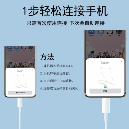 適用於蘋果藍牙耳機iphone7-14Pro線控耳機 lightning彈窗耳麥