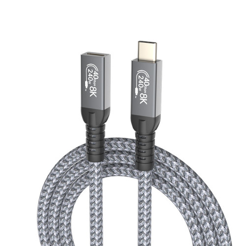 雙typec數據線全功能40G傳輸8k投影usb4Gen2公對母雷電3/4延長線