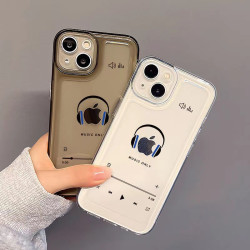 趣味播放器適用蘋果15透明14Pro手機殼iPhone17創意16ProMax13軟