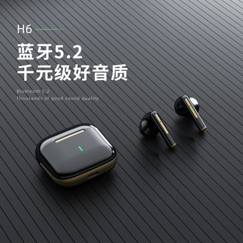 H6無線運動藍牙耳機5.3半入耳TWS立體聲耳機適用華爲