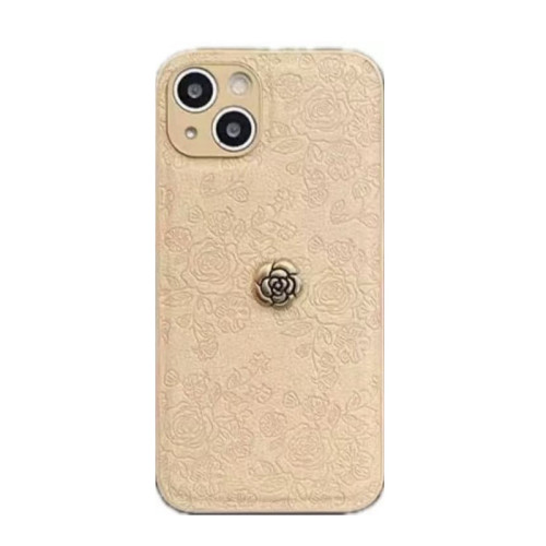 山茶花ins風適用iphone17手機殼蘋果15PRO壓印16簡約14純色保護套